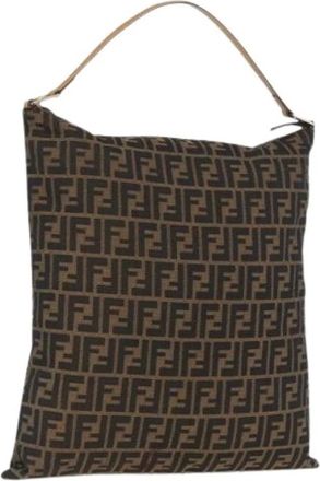 Fendi Pre-owned Shoulder Bags, female, Brown, Size: ONE SIZE Pre-owned Vintage Zucca Shoulder Bag