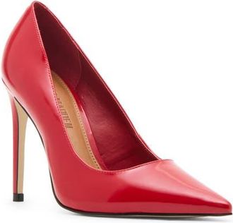 Steve Madden Noir Pointed Toe Pump in Red Leather at Nordstrom, Size 9.5