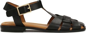 Kazar Schoenen, Dames, Zwart, 37 EU, Leer, Zwarte leren sandalen