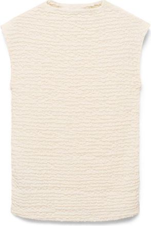 Mango Cotton Blend Crepe Maternity Top in Off White at Nordstrom, Size Medium