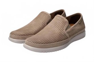 Mephisto Womens Tiago Perforated Leather Loafers In Sand