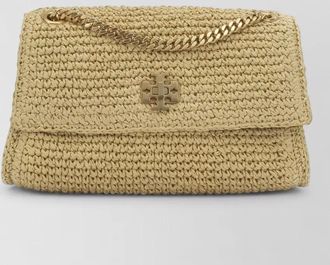 Tory Burch crossbody satchel bag woven texture chain strap