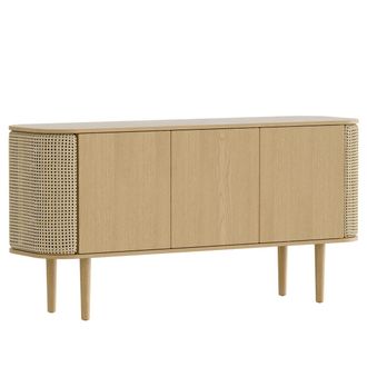 Umage Treasures Sideboard mit 3 T&uuml;ren, Eiche / Wiener Geflecht