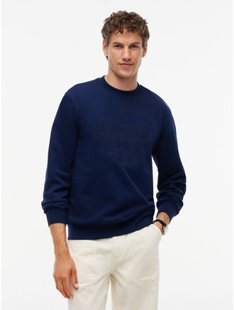 Tommy Hilfiger Mens Embroidered Tonal Logo Sweatshirt - Carbon Navy - XXL