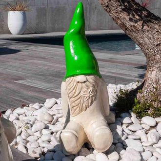 Wanda Collection Wanda Collection - Estatua Gnome Sentado Decorativo De Jard&iacute;&shy;n 50cm Verde