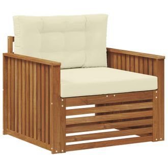 vidaXL Sof&aacute; De Exterior Madera De Acacia S&oacute;lida Y Poli&eacute;ster Vidaxl
