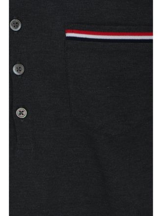 Thom Browne Mens Short-Sleeve Polo Dark Grey Cotton Shirts T-shirts And Polos