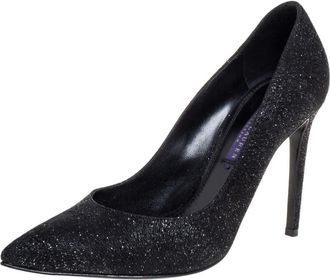 Ralph Lauren Collection Ralph Lauren Black Glitter Pointed Toe Pumps