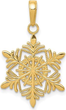 Diamond2Deal 14k Yellow Gold Snowflake Pendant