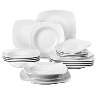 OEM Juego De Vajilla De Porcelana Cer&aacute;mica, Servicio Para 6 Personas, Plato Llano De 24 Cm, Plato De Postre De 16,5 Cm, Plato Hondo De 20 Cm, Certificado 