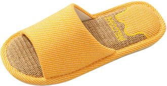 Generic Womens Summer Linen Slippers Slides Felt Slippers Cotton Slippers Comfortable Slippers Peep Toe Summer Shoes Mules Felt Slippers Non-Slip Slippers Sli