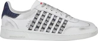 Dsquared2 Schoenen, Heren, Wit, 43 EU, Leer, Lage Sneakers met Veters