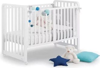 AZZURRA Design Lettino Glam 9in1 Trasformabile Con Materasso, Set Piumone, Federa Cuscino E Paracolpi - Azzurra