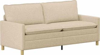 vidaXL Sof&aacute; 3 Plaza Crema 196 X 81 X 87,5 Cm Tela Vidaxl