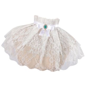 OEM Cuello De Encaje Suave Y El&aacute;stico De Estilo Corto - Blanco