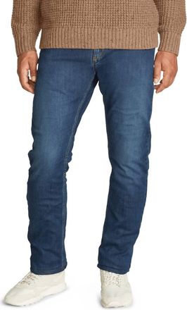 Eddie Bauer Voyager Flex Fleece Lined Straight Fit Jeans In Medium Indigo