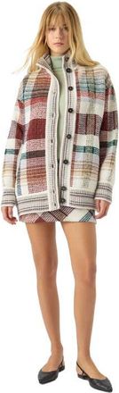 Missoni Oversized Buttoned Cardigan With Check Pattern in White & Burgundy at Nordstrom, Size Medium