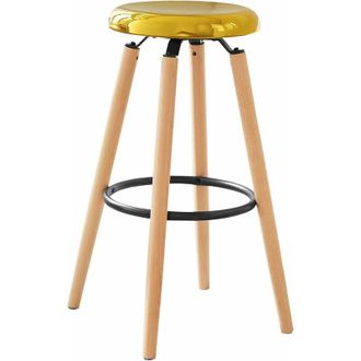 SoBuy SoBuy Kitchen Breakfast Barstool Bar Stool with Metal Seat & Beech Wood Legs,FST89-G