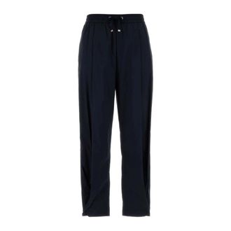 Herno Straight Trousers, female, Blue, Size: M Light Nylon Stretch Trousers