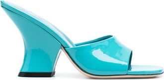 by FAR Tais 85mm patent-leather sandals - women - Calf Leather/Patent Calf Leather - 35 - Blue