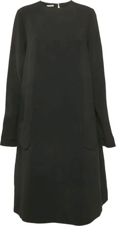 Miu Miu Cr&ecirc;pe jurk met zakken - Zwart