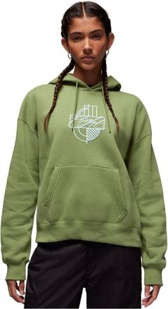 Nike Jordan Hoodies & sweatvesten, Dames, Groen, L, FLC PO GFX Sneakers