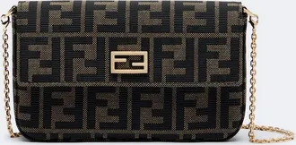 Fendi Cartera con cadena Tube de lona en jacquard FF