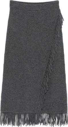 SIMKHAI Casey Midi-rok - Dames - Rokken - Zwart - Maat: M Wol