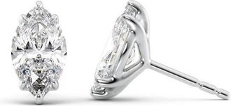 Tresorra 14K White Gold 2 ctw Marquise Cut Lab-Grown Diamond IGI Certified Stud Earrings