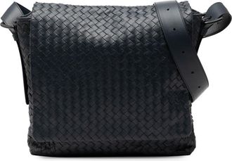 Bottega Veneta Pre-owned Bottega Veneta Nappa Intrecciato Flap Crossbody B05632784K