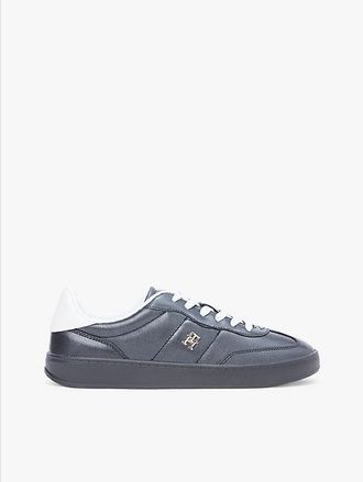 Tommy Hilfiger Zapatillas de piel con monograma metalizado