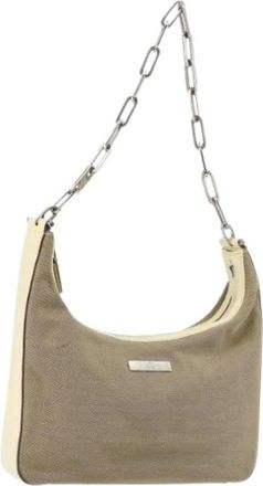 Gucci Pre-owned Shoulder Bags, female, Beige, Size: ONE SIZE Pre-owned Canvas Shoulder Bag