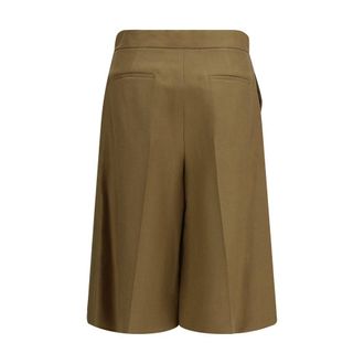 Max Mara Womens Bicolor Linen Bermuda Shorts