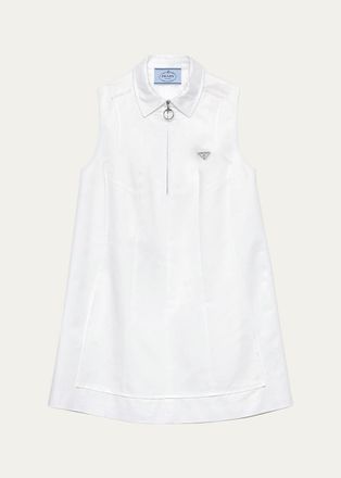Prada Logo Cotton Sleeveless Mini Dress