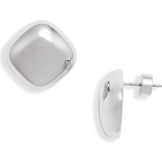 Nordstrom Puffy Square Stud Earrings in Silver at Nordstrom