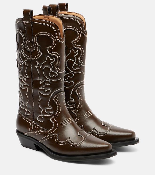 Mid Shaft embroidered cowboy boots