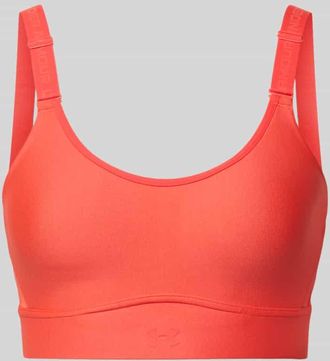 Under Armour Regular Fit Sport-BH mit Logo-Print Modell Infinity in Rot, Gr&ouml;&szlig;e XL