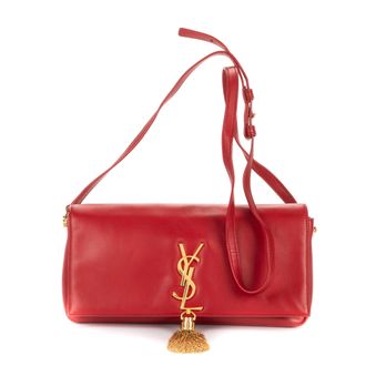 Saint Laurent Pre-owned Womens Kate Tassel Crossbody Shoulder Bag - Red - One Size