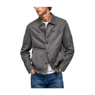 Pepe Jeans London Alledaagse t-Overhemd - Heren - Casual Overhemden - Grijs - S - Katoen - Overhemden