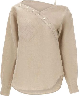 Coperni Shirts Beige - Dames - Blouses - Beige - S - Linnen - Overhemden