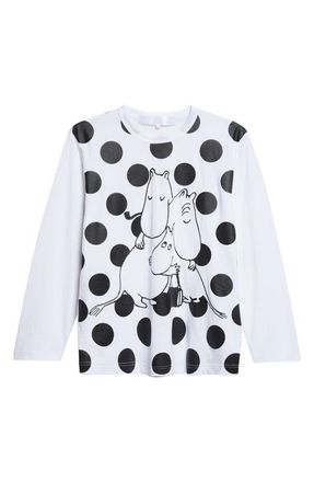 Comme Des Gar&ccedil;ons Moomin Polka Dot Graphic T-Shirt in White/Black at Nordstrom, Size Medium