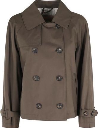 Max Mara Trench Coats, female, Green, Size: XS Short Trench Treasury