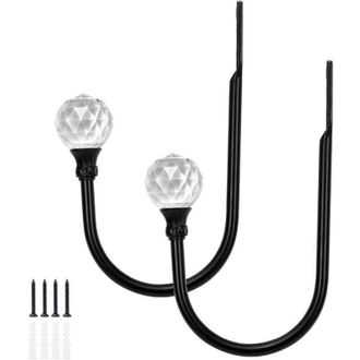 OEM Lazo Para Cortina De Pared Zvd Con Bola De Cristal Transparente, Paquete De 2, Para Decoraci&oacute;n Del Hogar (negro) - Crezuo
