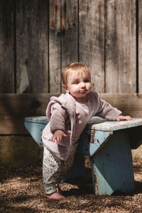 Deux par Deux Organic Cotton Long Sleeve Romper in Neutral Purple at Nordstrom, Size 12M