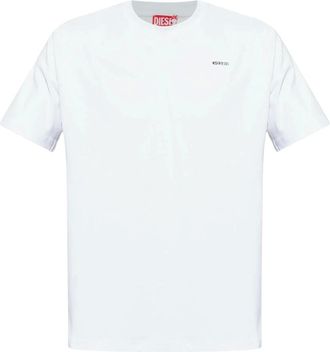 Diesel Tops, Heren, Wit, L, Katoen, T-shirt met ronde hals