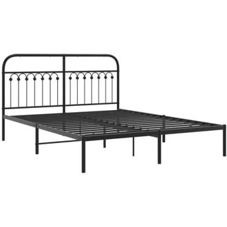 vidaXL Vidaxl - Estructura cama sin colchón con cabecero metal negro 150x200 cm