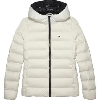 Tommy Jeans Down Jackets, female, White, S, Hooded Down Puffer Jacket