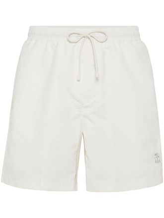 Brunello Cucinelli Costume da bagno con ricamo - Bianco