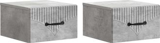 vidaXL Mesita De Noche De Pared 2 Uds. Gris Hormig&oacute;n 34,5 X 33 X 20 Cm Vidaxl