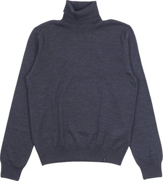Fay Turtlenecks, male, Blue, Size: 4XL Wool Turtleneck